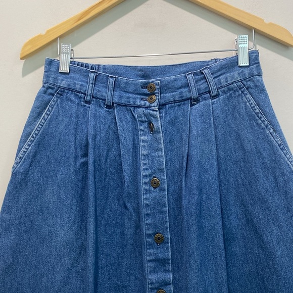 Classic Blue A-Line Denim Skirt - Picture 2 of 16
